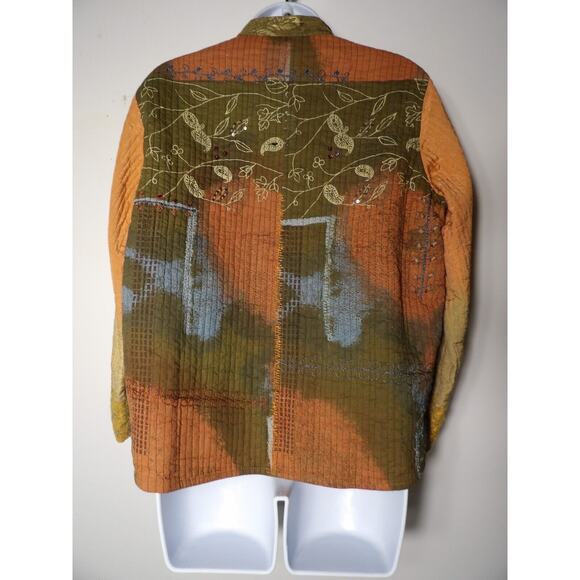 Flashback Cardigan Blazer Small Artsy Patchwork Quilted Peasant Vtg - Picture 14 of 14